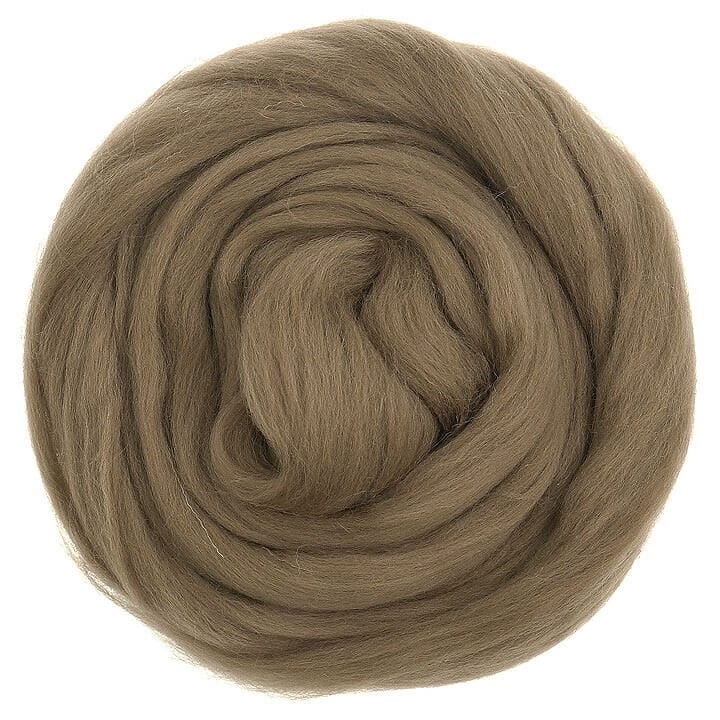 Default Merino Wool Top Roving in Camel - 50 gram bag (1.75oz) - Color 648 - Raised and Procesed in Europe