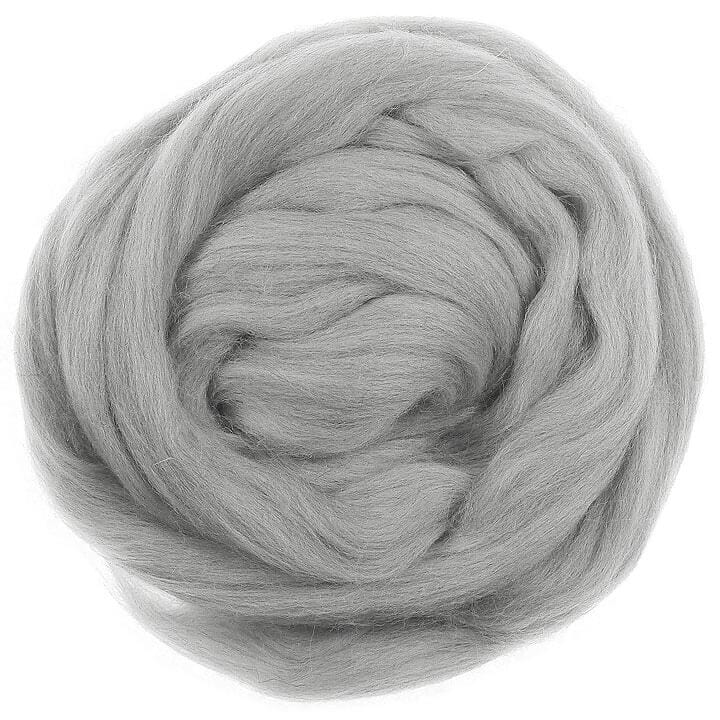 Default Merino Wool Top Roving in Gray Mix - 50 gram bag (1.75oz) - Color 672 - Raised and Procesed in Europe