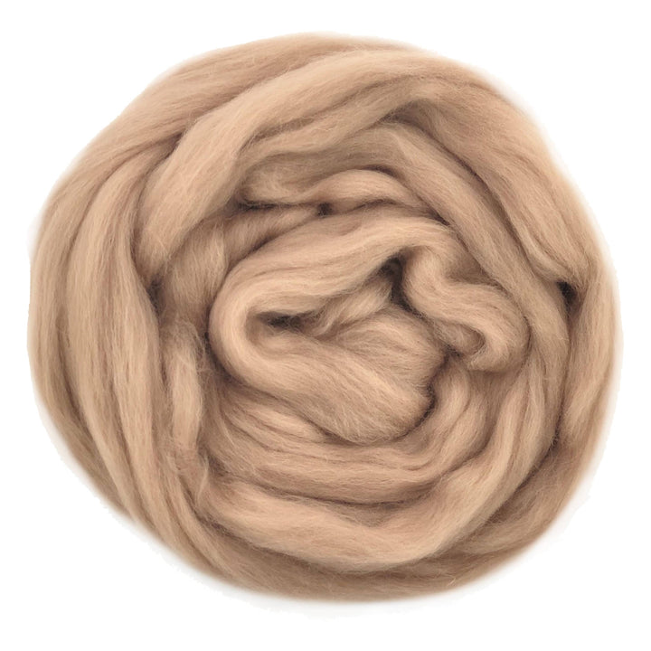 Default Merino Wool Top Roving in Mocha - 50 gram bag (1.75oz) - Color 702 - Raised and Procesed in Europe