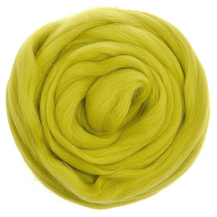 Default Merino Wool Top Roving in Pistachio - 50 gram bag (1.75oz) - Color 659 - Raised and Procesed in Europe