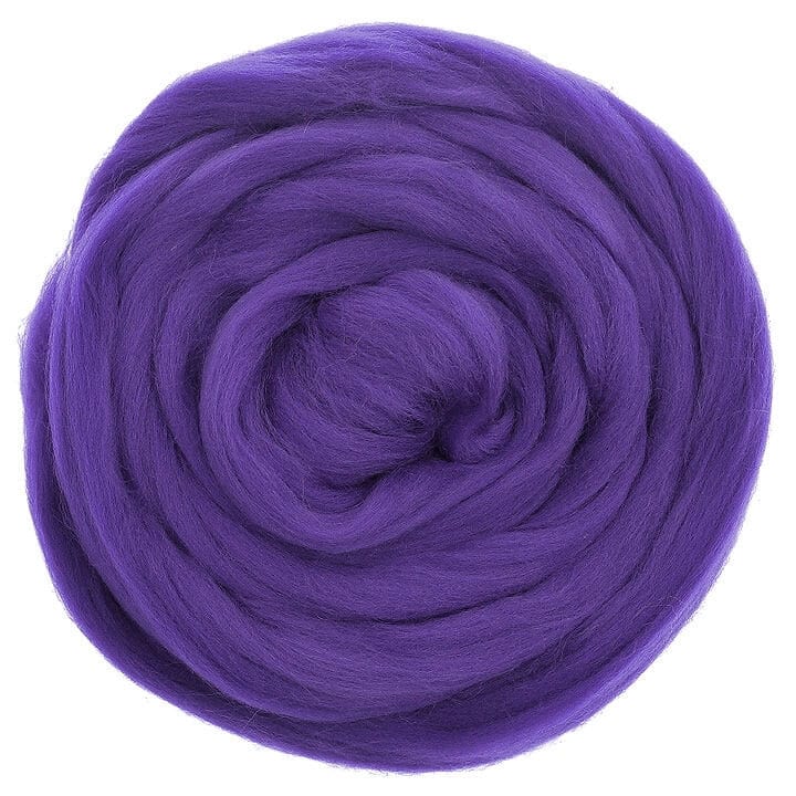 Default Merino Wool Top Roving in Violet - 50 gram bag (1.75oz) - Color 667 - Raised and Procesed in Europe