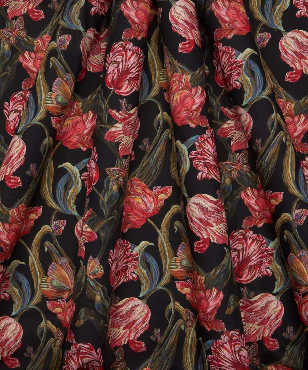 Default Midnight Sketch in Red - Liberty Tana Lawn Yardage