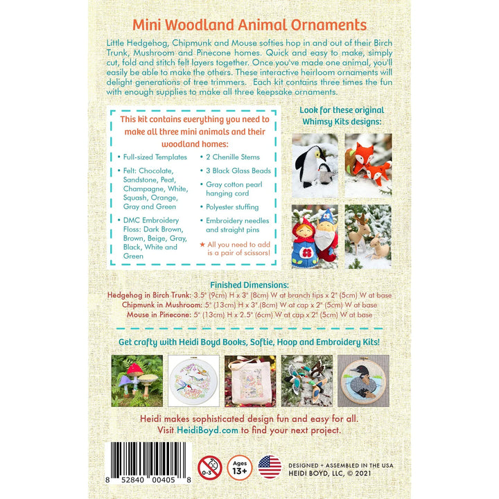 Default Mini Woodland Animal Ornaments - Whimsey Ornament Kit from Heidi Boyd