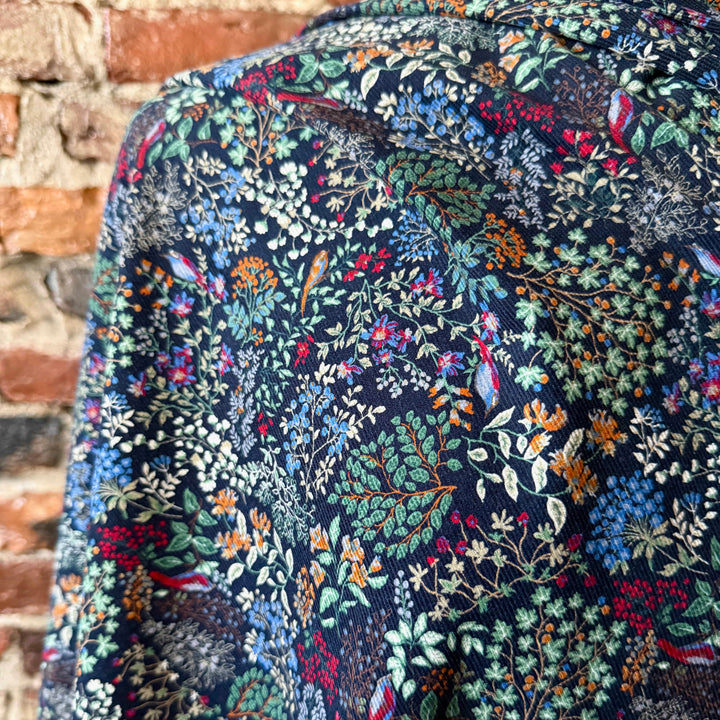 Default Misselthwaite in Celestial - Printed Pinwale Corduroy (Floral with Birds)