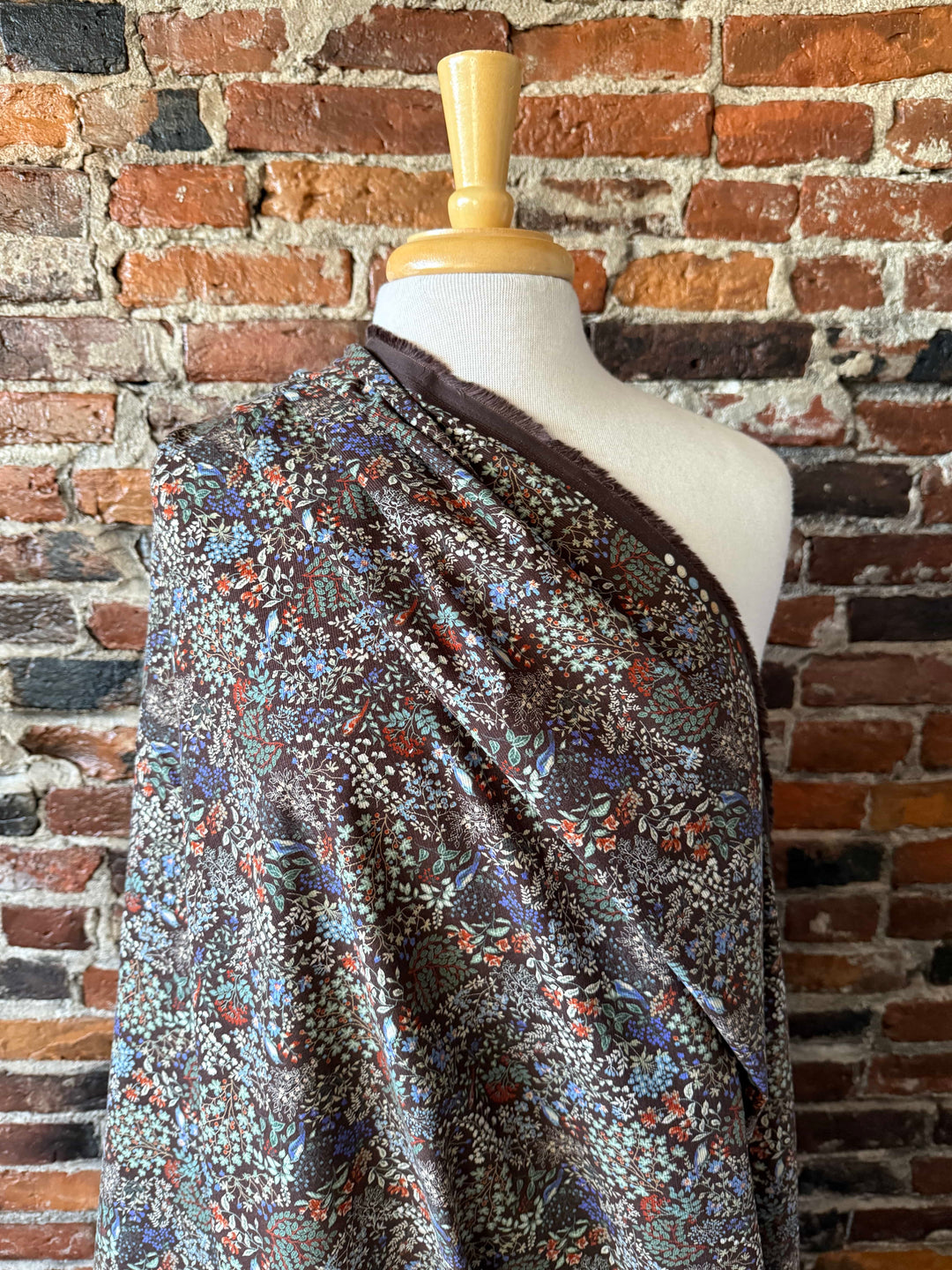 Default Misselthwaite in Earthen - Printed Pinwale Corduroy (Floral with Birds)