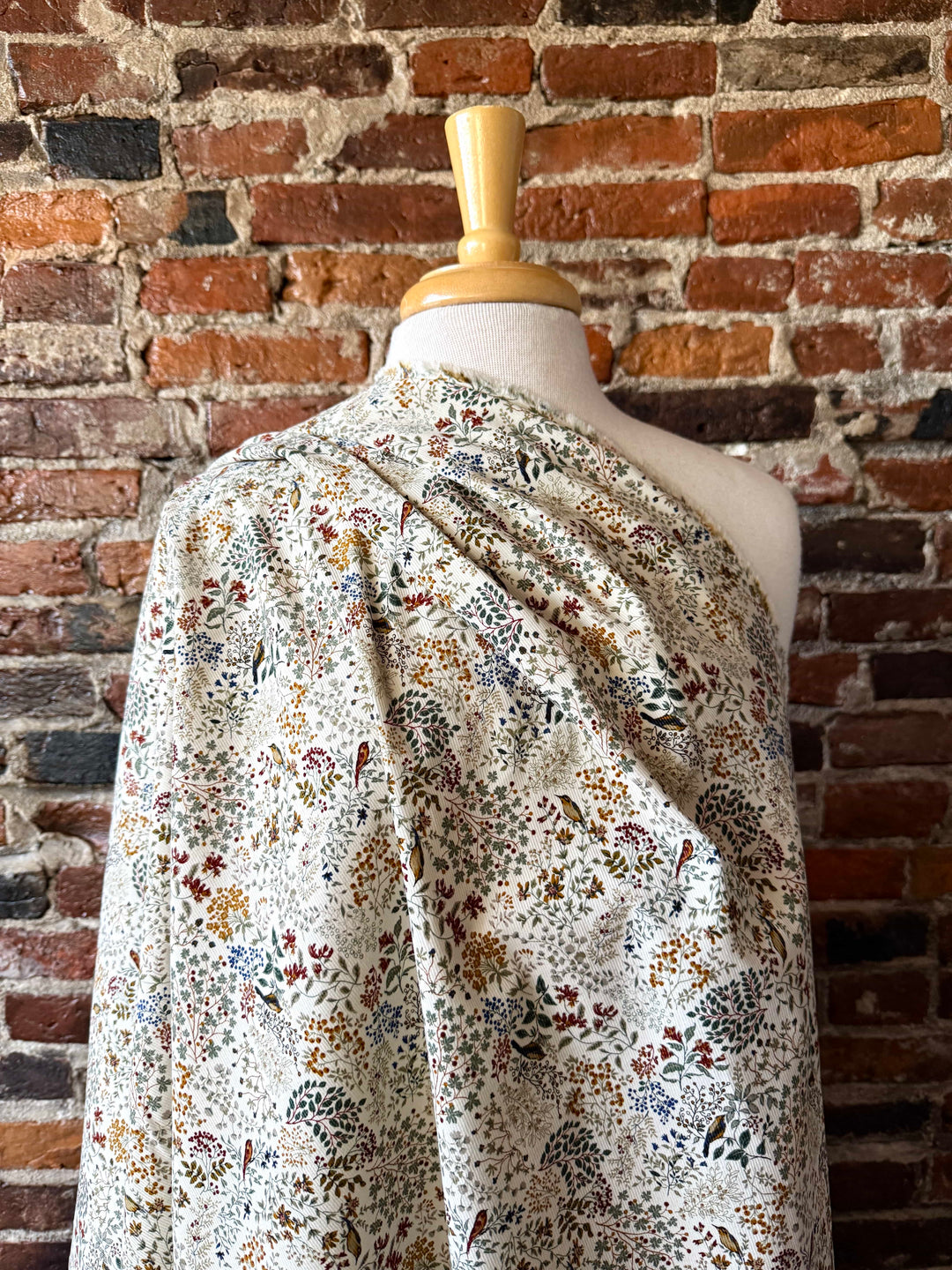 Default Misselthwaite in Ether - Printed Pinwale Corduroy (Floral with Birds)