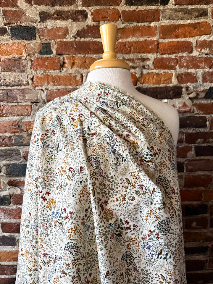 Default Misselthwaite in Ether - Printed Pinwale Corduroy (Floral with Birds)