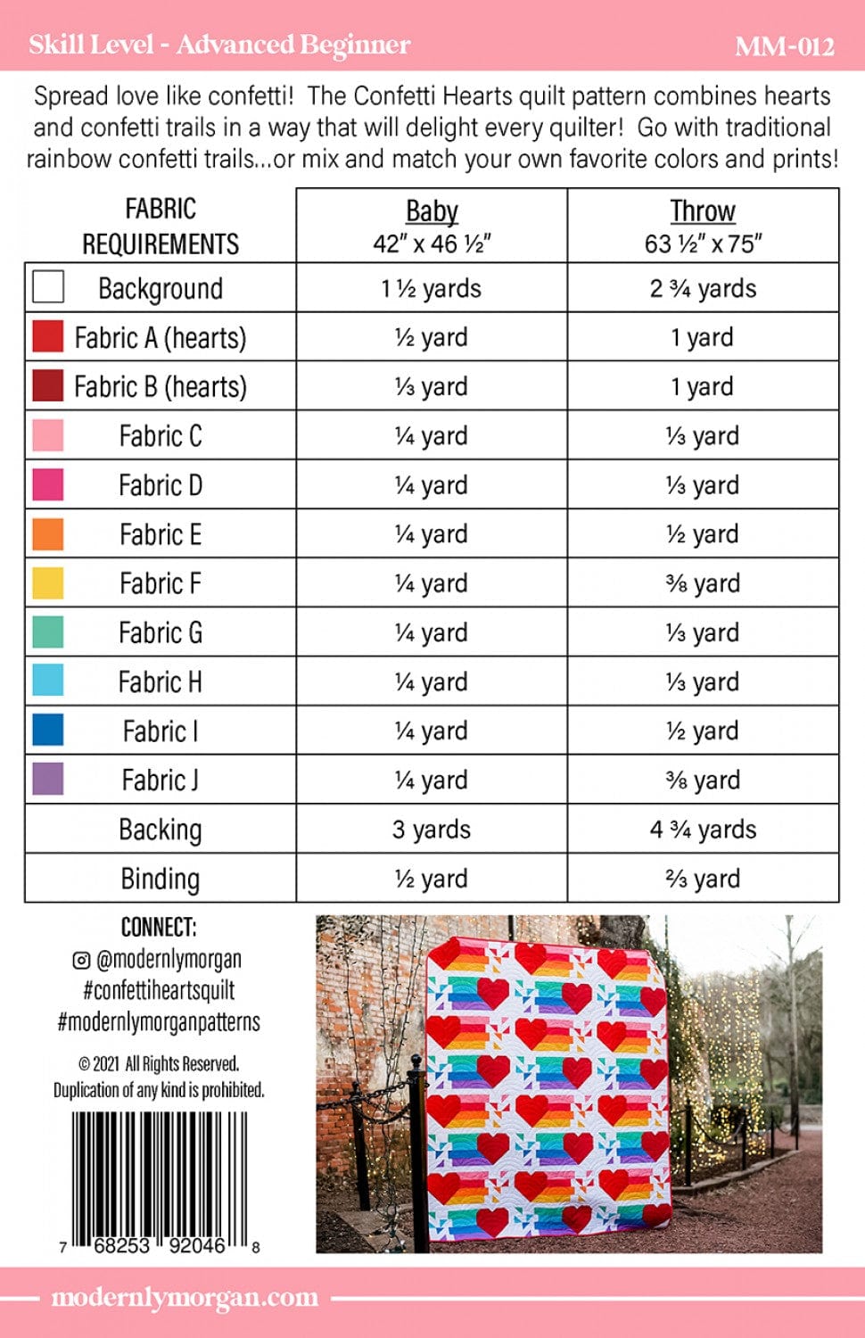 Default Modernly Morgan Quilt Pattern - Confetti Hearts