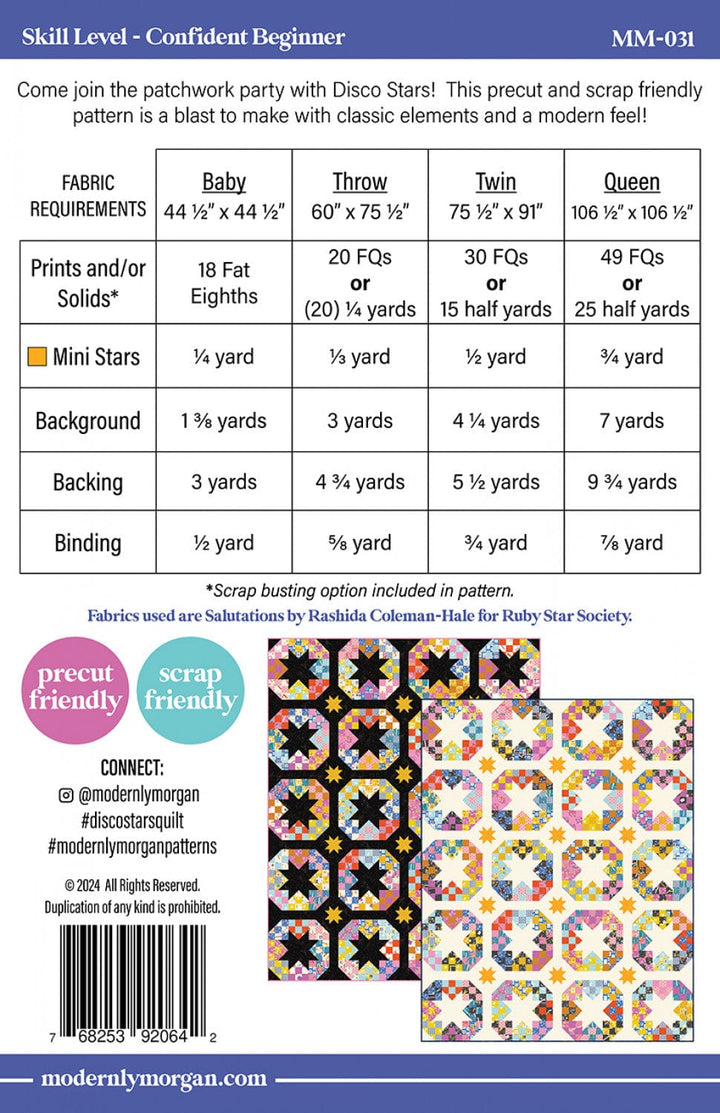 Default Modernly Morgan Quilt Pattern - Disco Stars