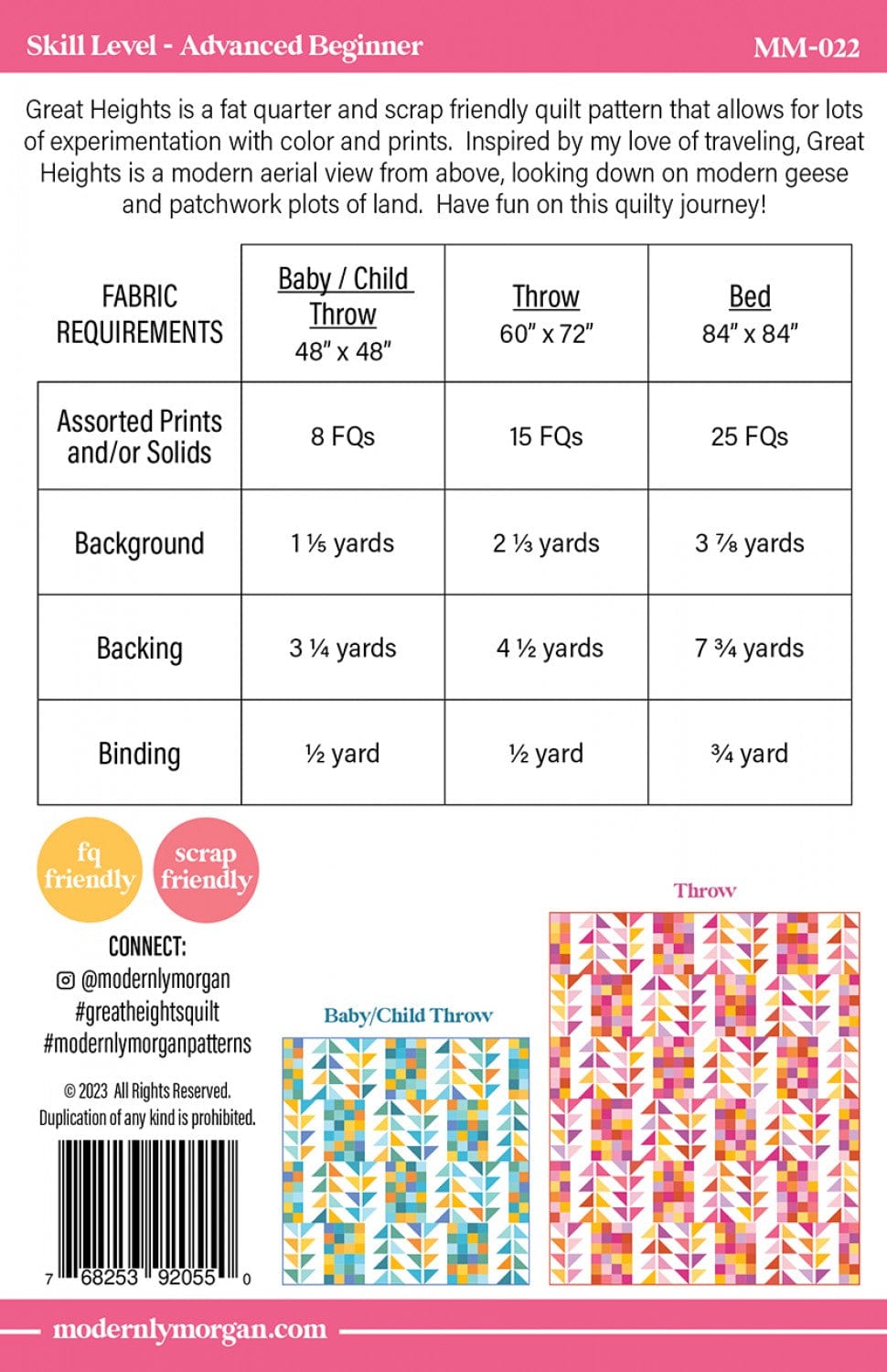 Default Modernly Morgan Quilt Pattern - Great Heights