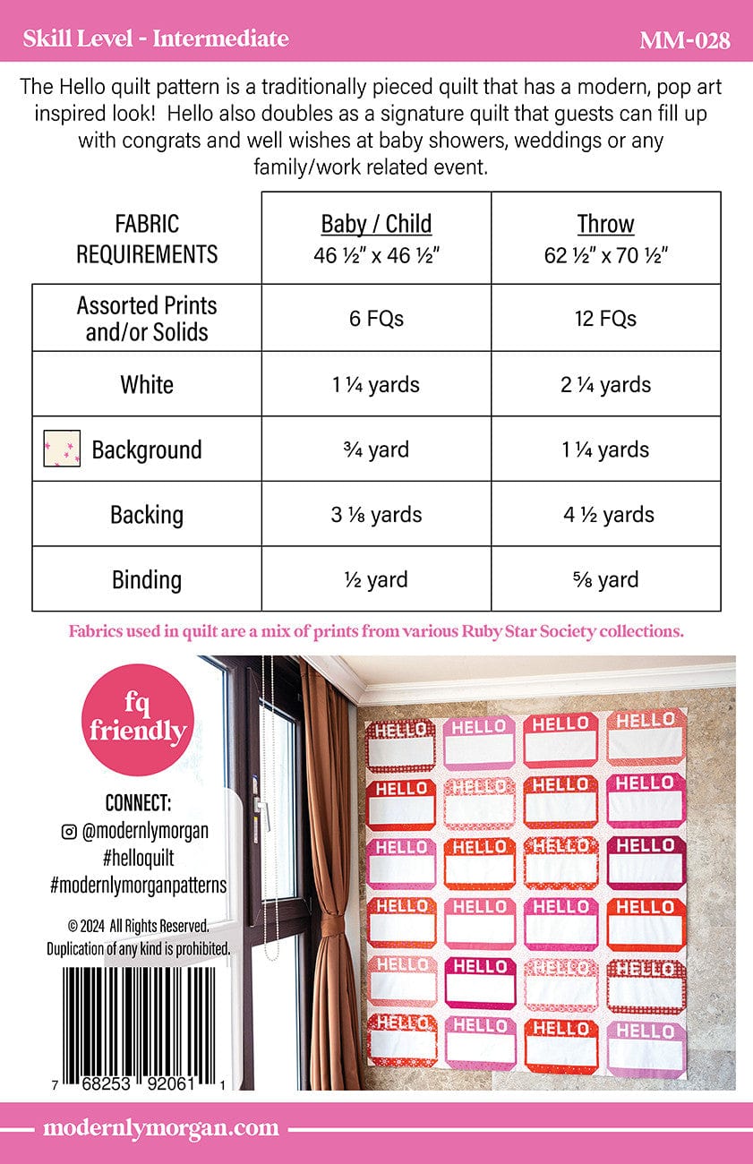 Default Modernly Morgan Quilt Pattern - Hello