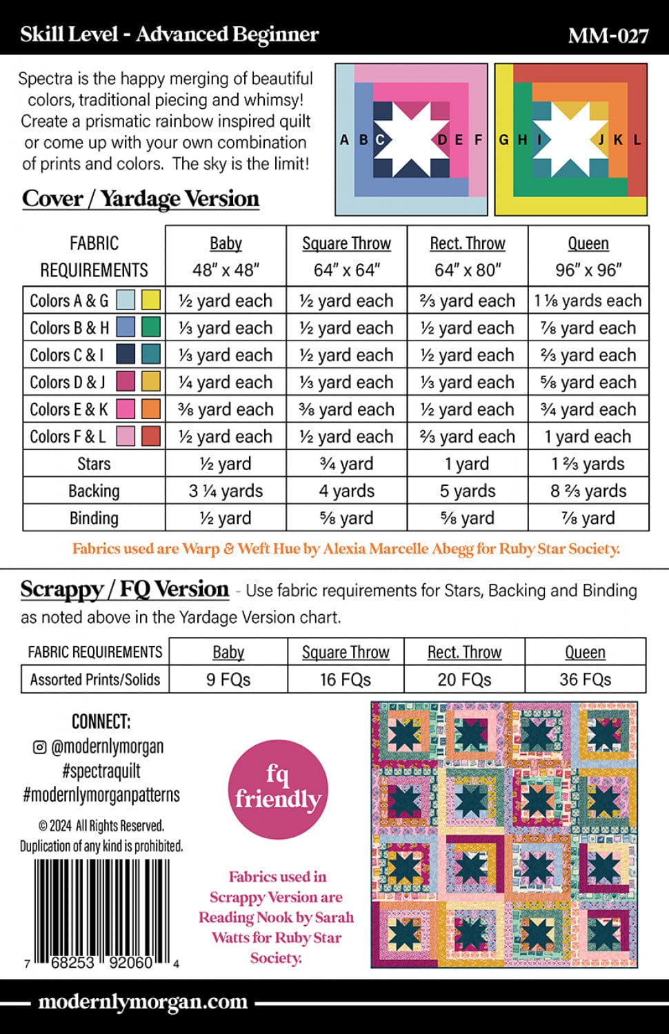 Default Modernly Morgan Quilt Pattern - Spectra