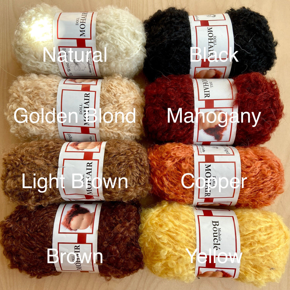 Default Mohair Bouclé Doll Hair Yarn in Light Brown - De Witte Engel