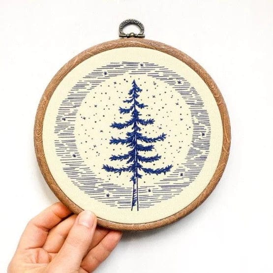 Moonlight Pine Embroidery Kit - Cozyblue Handmade