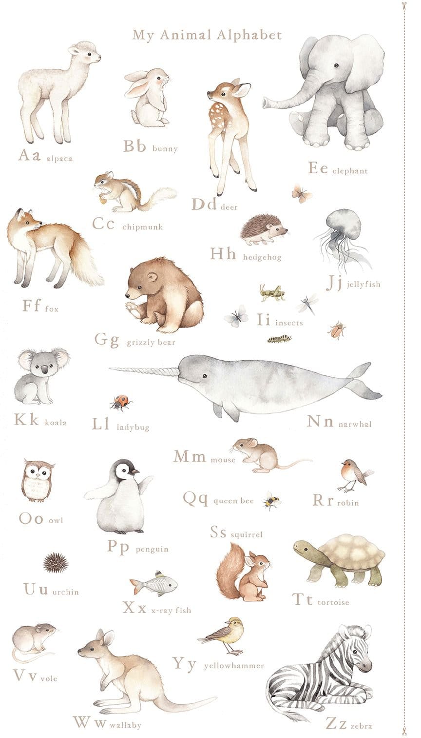 Default My Animal Alphabet PANEL - ABCS of Love