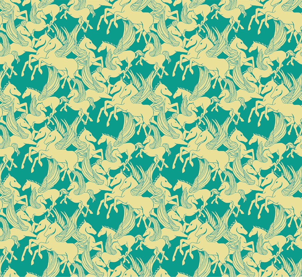 Default Mythology in Turquoise - Shooting Star - Anna Maria Textiles