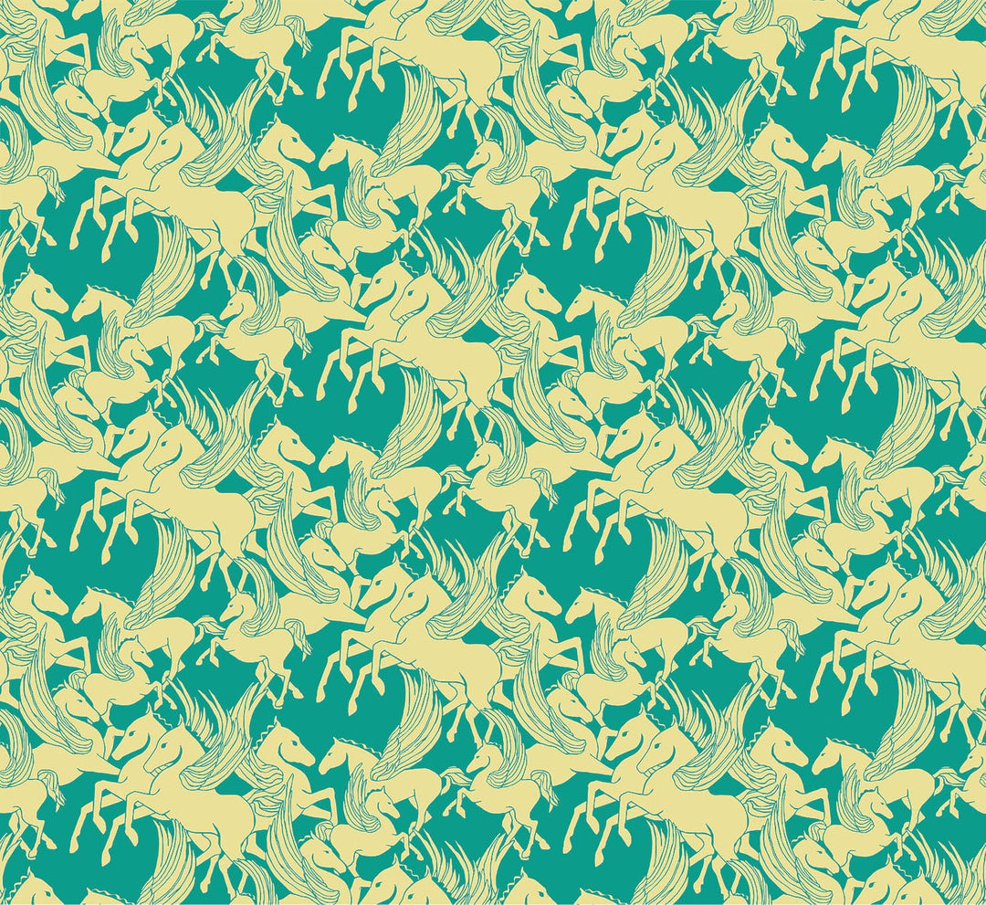 Default Mythology in Turquoise - Shooting Star - Anna Maria Textiles