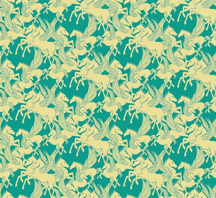 Default Mythology in Turquoise - Shooting Star - Anna Maria Textiles