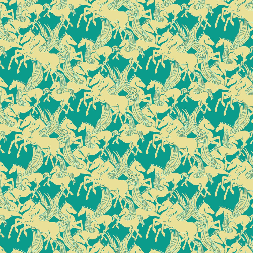 Default Mythology in Turquoise - Shooting Star - Anna Maria Textiles