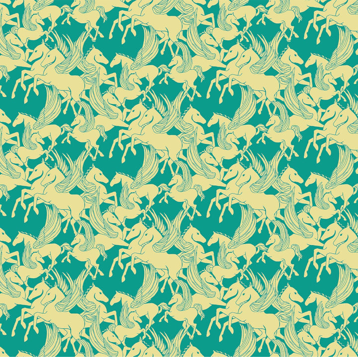 Default Mythology in Turquoise - Shooting Star - Anna Maria Textiles