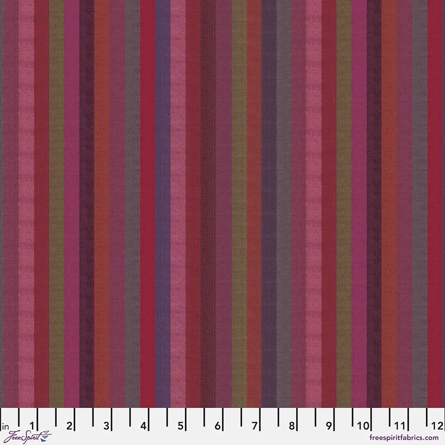 Default Narrow Stripe in Wine - Kaffe Fassett Woven Stripes