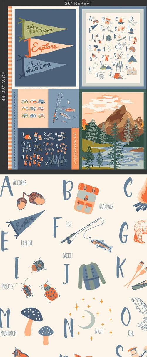 Default Never Stop Exploring PANEL - Happy Camper