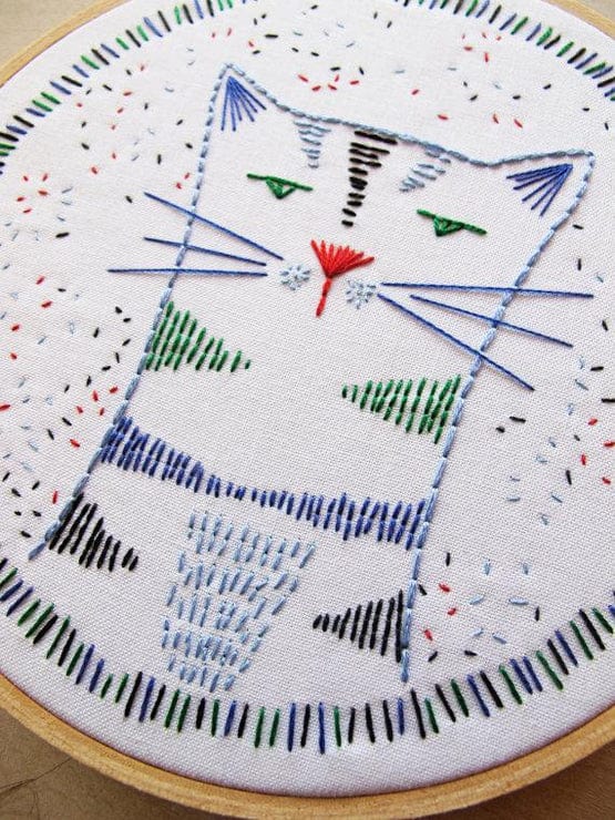 Nigel Nine Lives Embroidery Kit - Cozyblue Handmade