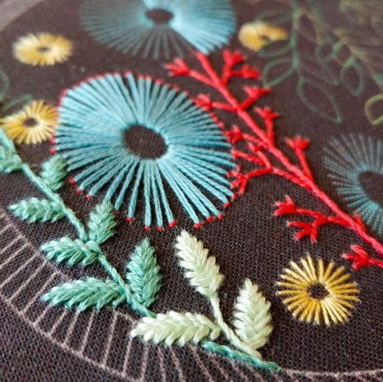 Night Garden Embroidery Kit - Cozyblue Handmade