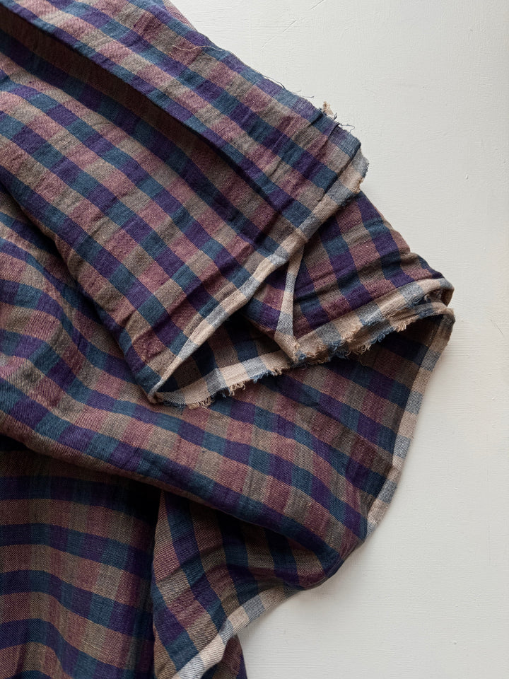 Default Night Lights - Sunset Rectangular Gingham - 100% Linen Yarn Dyed