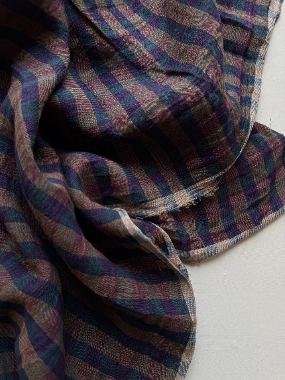 Default Night Lights - Sunset Rectangular Gingham - 100% Linen Yarn Dyed