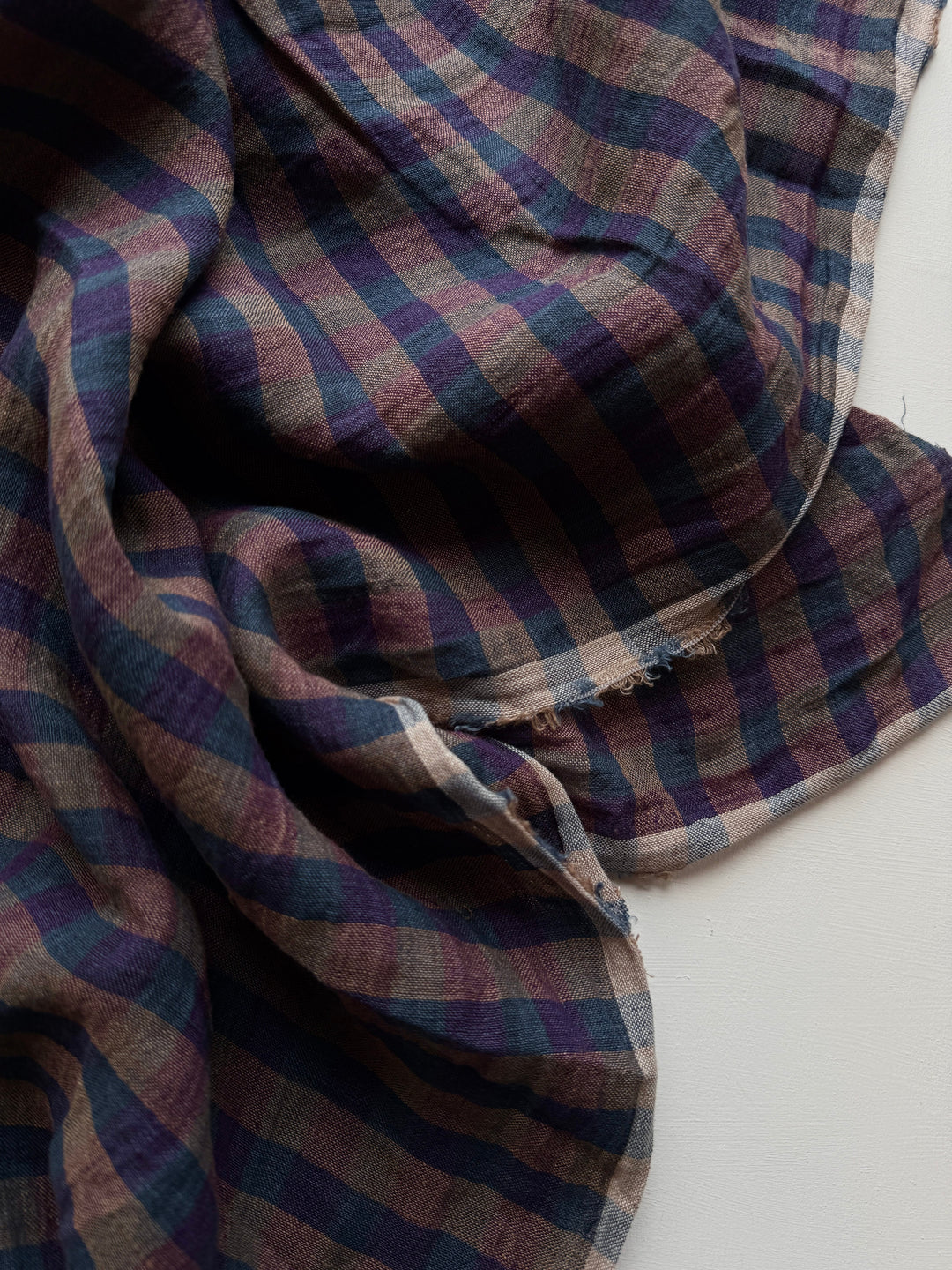 Default Night Lights - Sunset Rectangular Gingham - 100% Linen Yarn Dyed