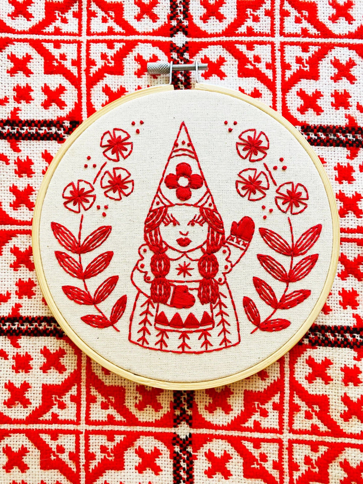 Default Nordic "Julia" Gnome - Hook Line & Tinker Embroidery Kit