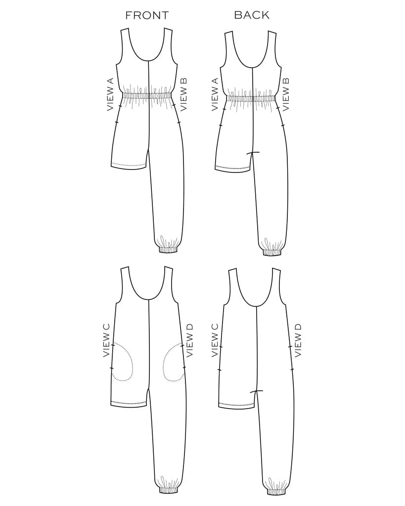 Default Nova Jumpsuit - True Bias Sewing Pattern - Sizes 0-18