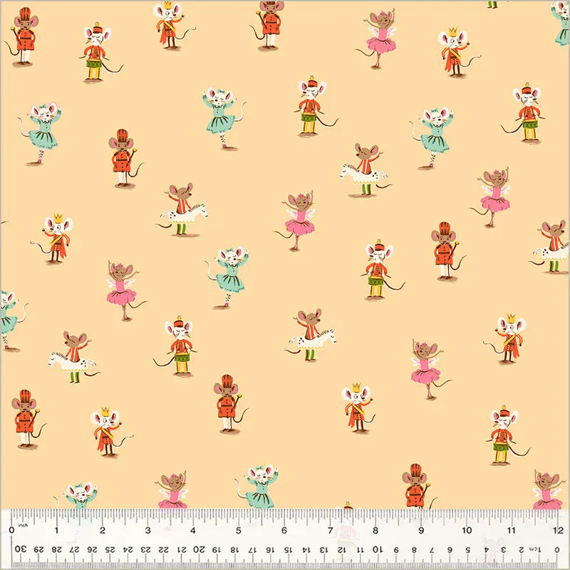 Default Nutcracker Mice in Peach - Studio Edit - Heather Ross
