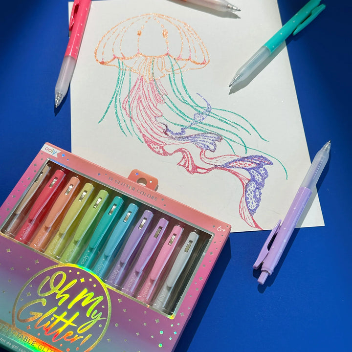 Default Oh My Glitter! Retractable Gel Pens - Set of 12