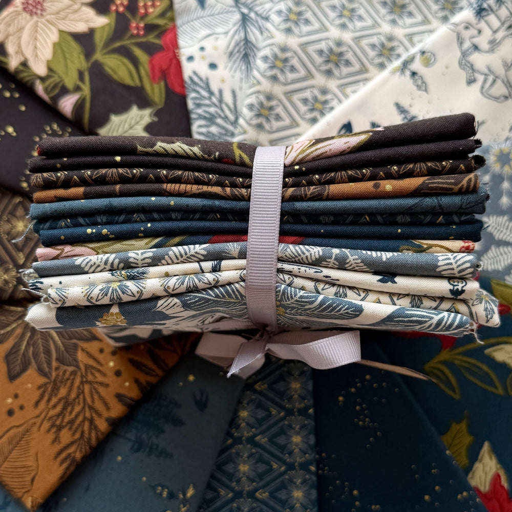 Default Old World Yuletide Bundle in Blue & Brown - 12 FQs - Fancy That Design House