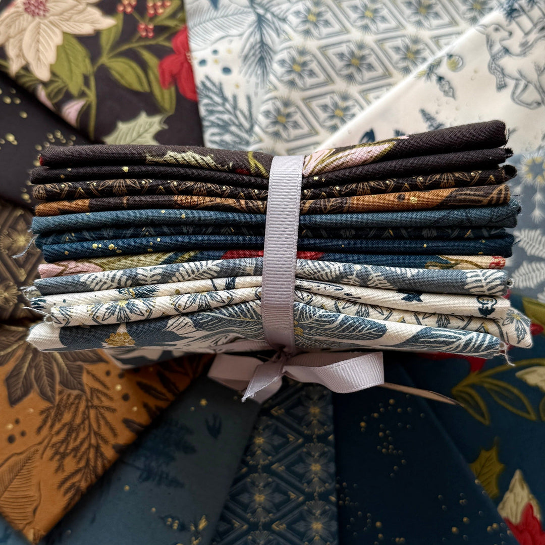 Default Old World Yuletide Bundle in Blue & Brown - 12 FQs - Fancy That Design House