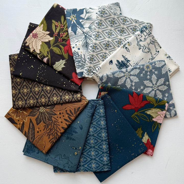 Default Old World Yuletide Bundle in Blue & Brown - 12 FQs - Fancy That Design House