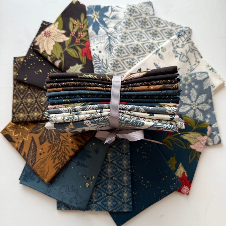 Default Old World Yuletide Bundle in Blue & Brown - 12 FQs - Fancy That Design House