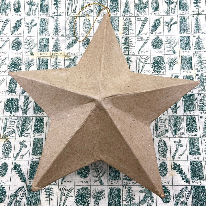 Default One Paper Mache Star Ornament 8" Largest Star - Online sales only