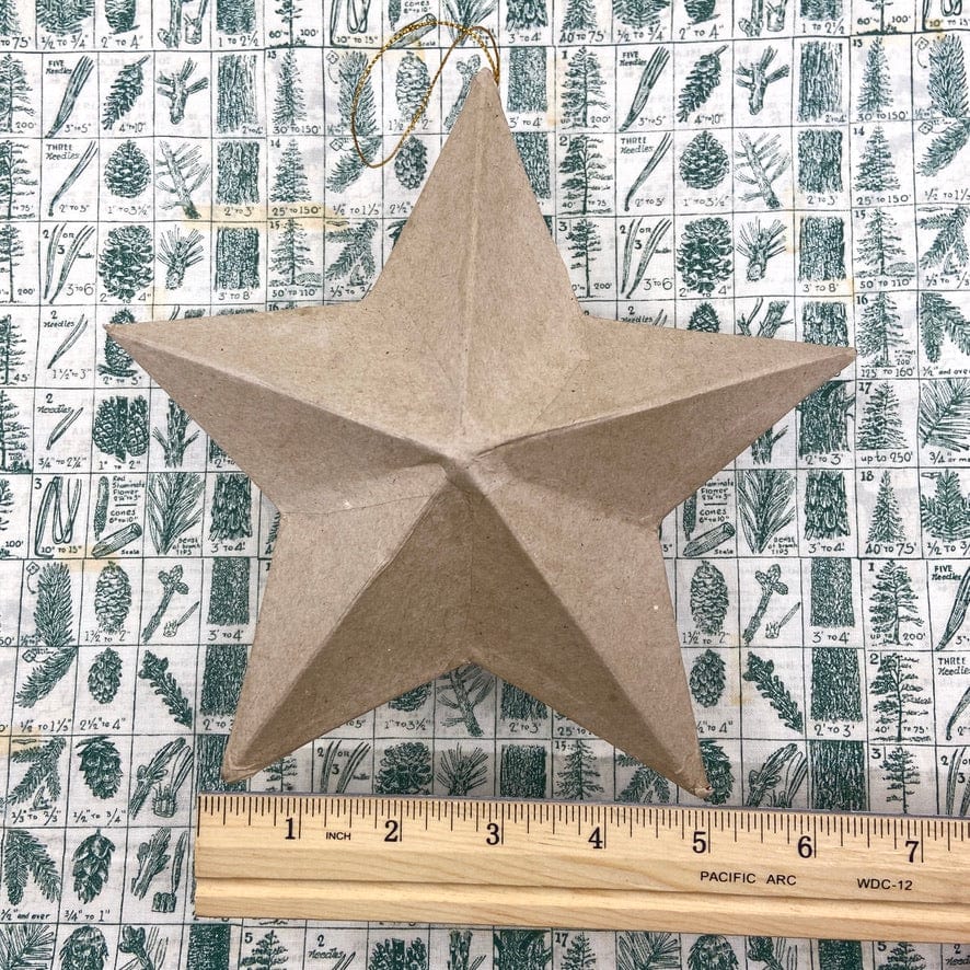 Default One Paper Mache Star Ornament 8" Largest Star - Online sales only