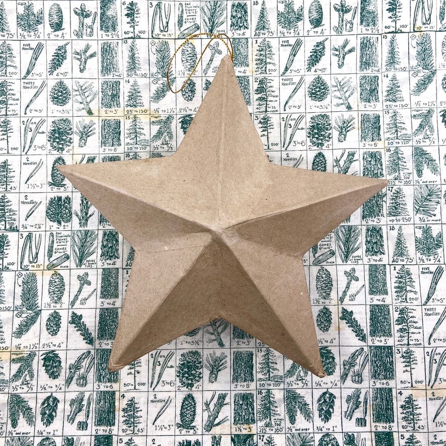 Default One Paper Mache Star Ornament 8" Largest Star - Online sales only