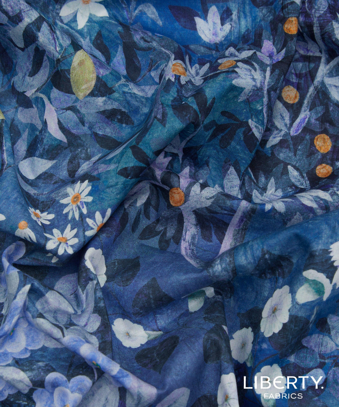 Default Orchard Fresco in Dark Blue - Liberty Tana Lawn Yardage