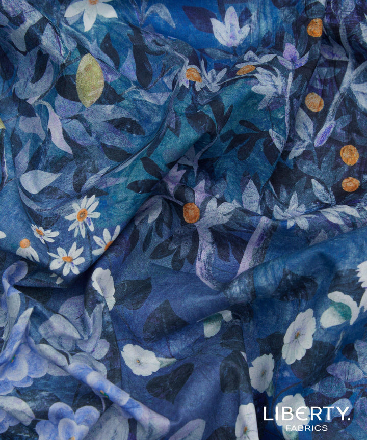 Default Orchard Fresco in Dark Blue - Liberty Tana Lawn Yardage