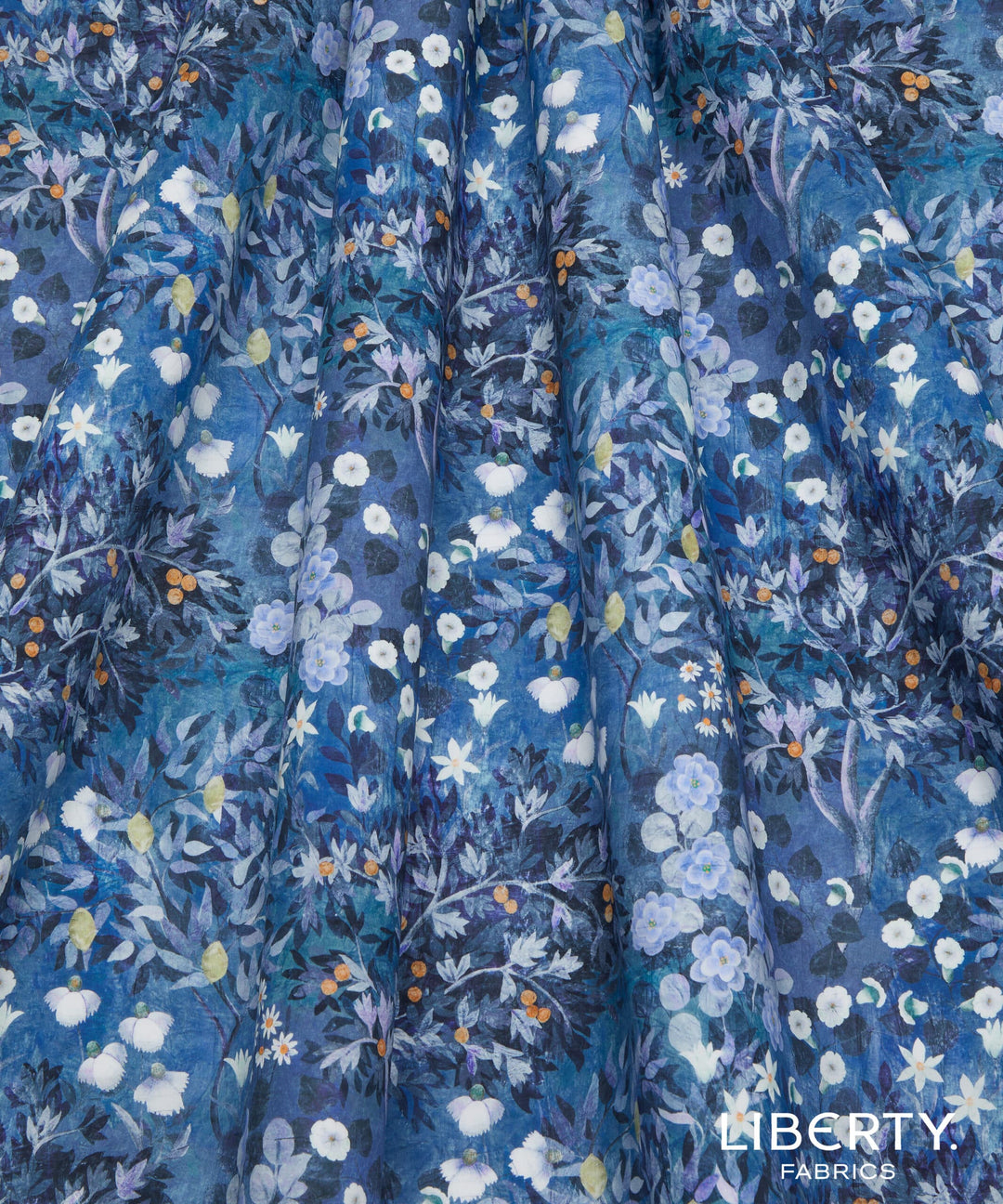 Default Orchard Fresco in Dark Blue - Liberty Tana Lawn Yardage