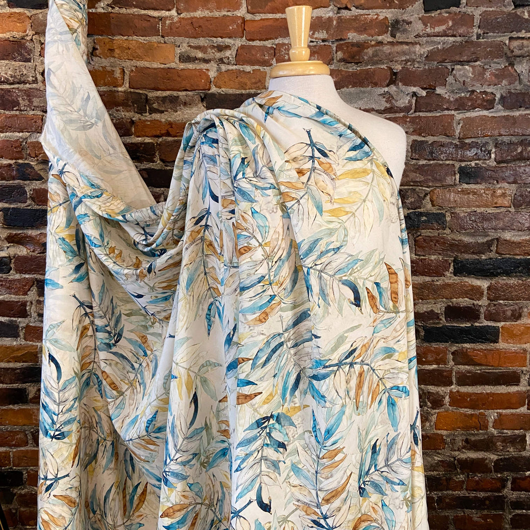 Default Painted Leaves - Picasso Rayon Poplin