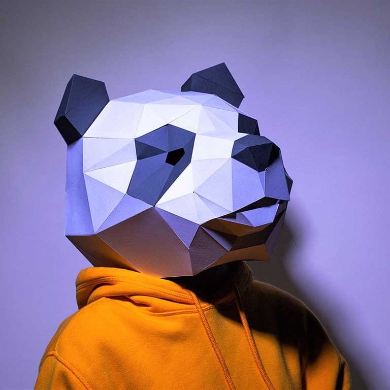 Default Panda Mask - Papercraft World 3D Mask