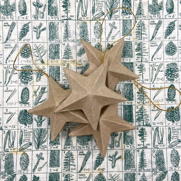 Default Paper Mache Dimensional Star Ornament - 2.25" Mini Star - Online sales only