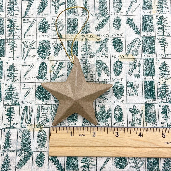 Default Paper Mache Dimensional Star Ornament - 2.25" Mini Star - Online sales only