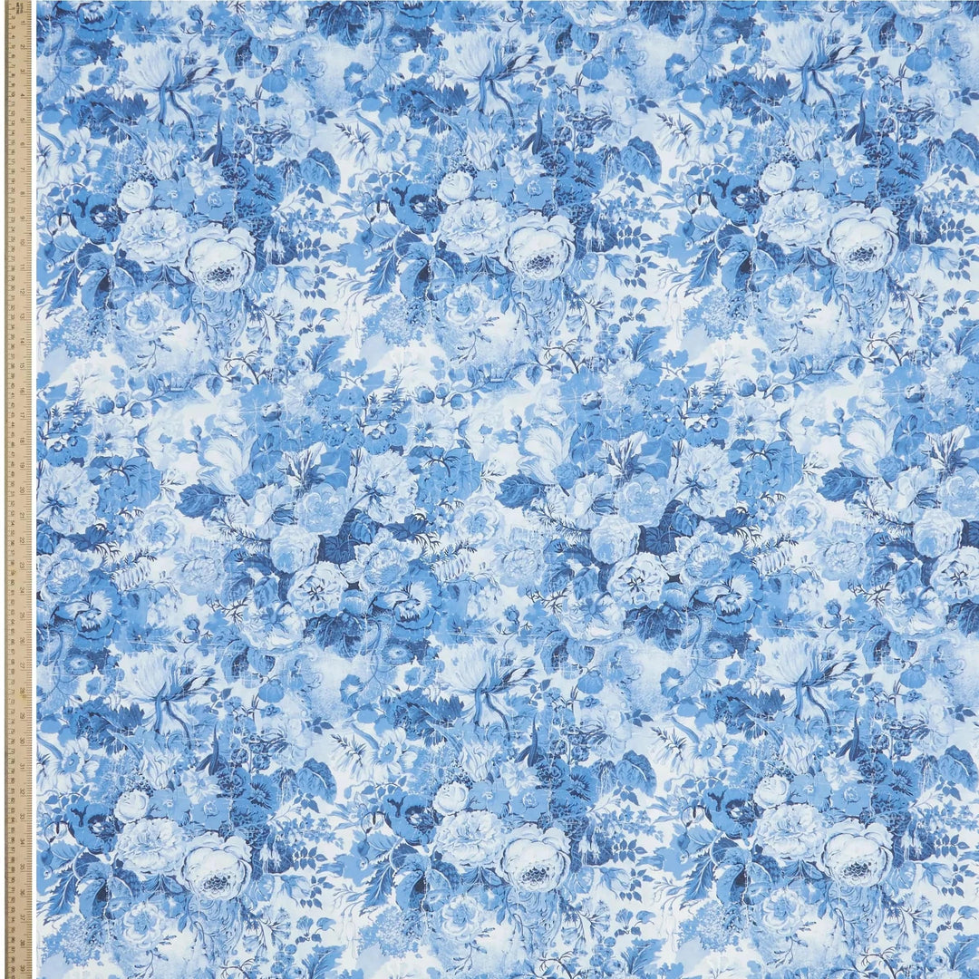 Default Parchment Petals in Blue - Liberty Tana Lawn Yardage